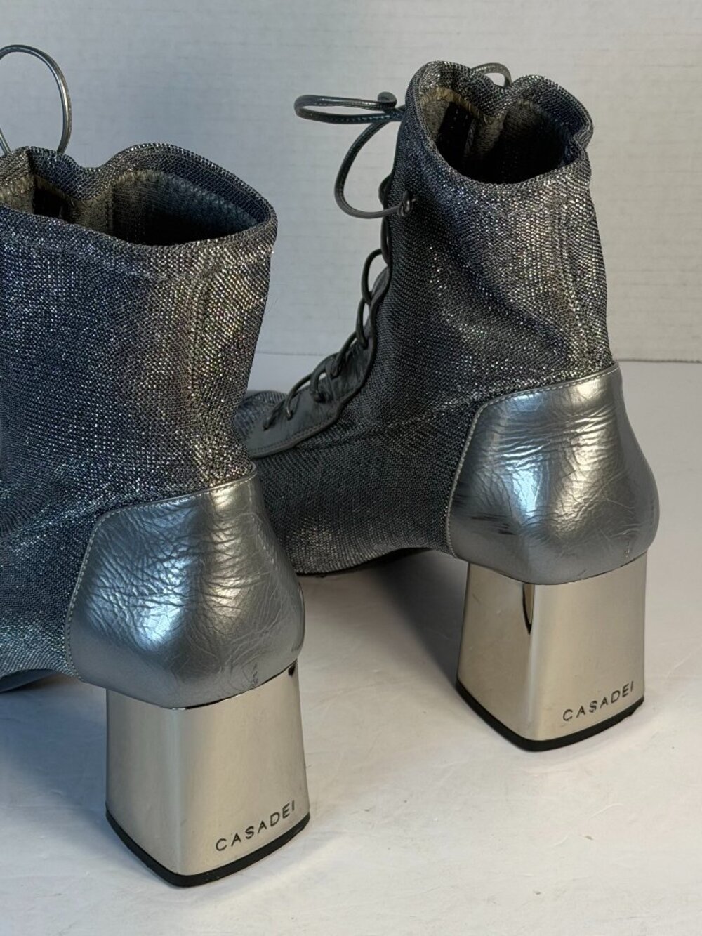 Women's size 7 CASADEI silver boots